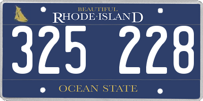 RI license plate 325228