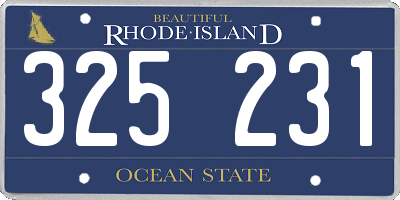 RI license plate 325231