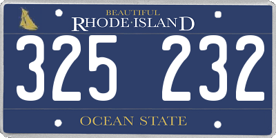 RI license plate 325232