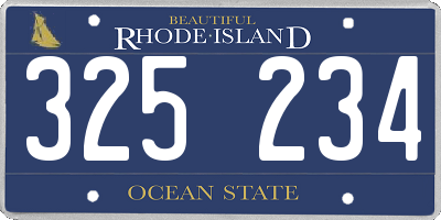 RI license plate 325234