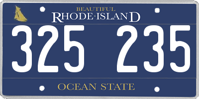 RI license plate 325235
