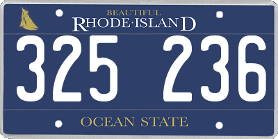 RI license plate 325236