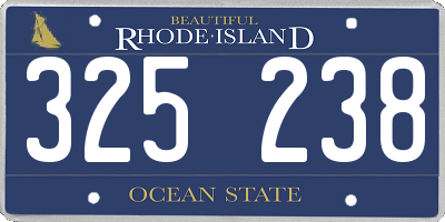 RI license plate 325238