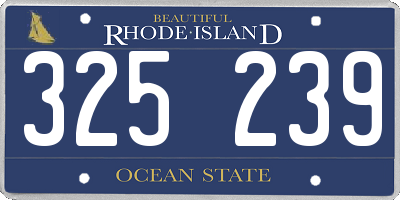 RI license plate 325239