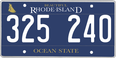 RI license plate 325240