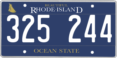 RI license plate 325244