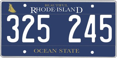 RI license plate 325245