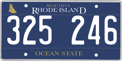 RI license plate 325246