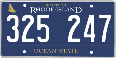 RI license plate 325247