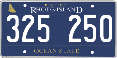 RI license plate 325250