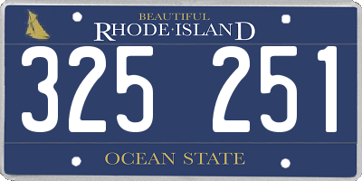 RI license plate 325251