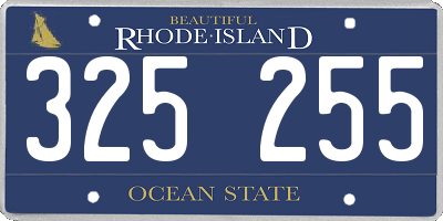 RI license plate 325255