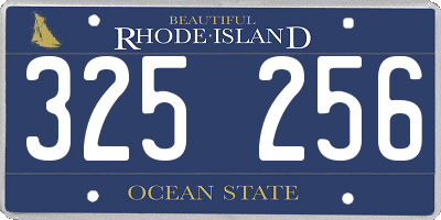 RI license plate 325256