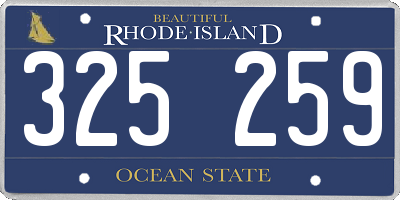 RI license plate 325259