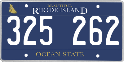 RI license plate 325262