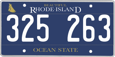 RI license plate 325263