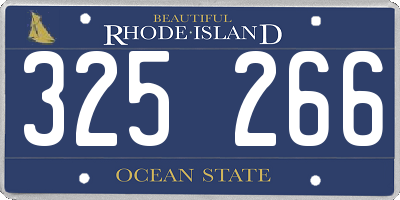 RI license plate 325266
