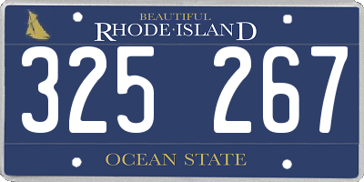 RI license plate 325267