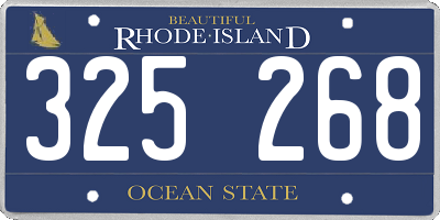 RI license plate 325268