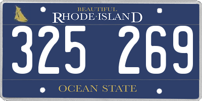 RI license plate 325269