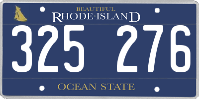 RI license plate 325276