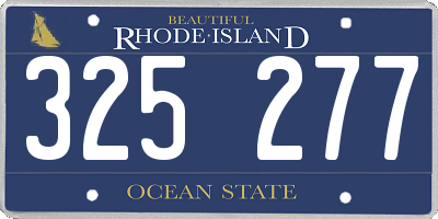 RI license plate 325277