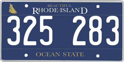RI license plate 325283
