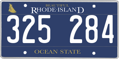 RI license plate 325284