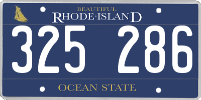 RI license plate 325286