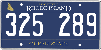 RI license plate 325289
