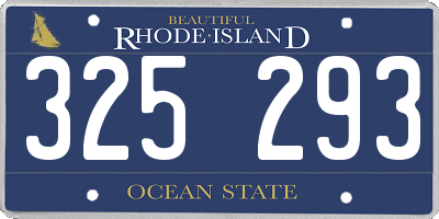 RI license plate 325293