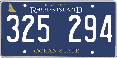 RI license plate 325294