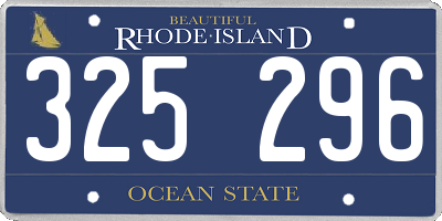 RI license plate 325296