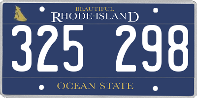 RI license plate 325298