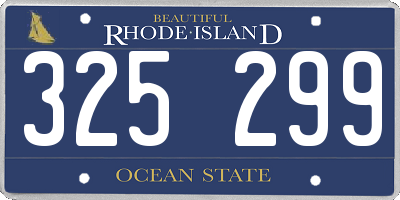 RI license plate 325299