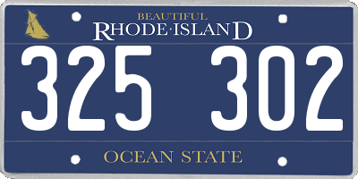 RI license plate 325302