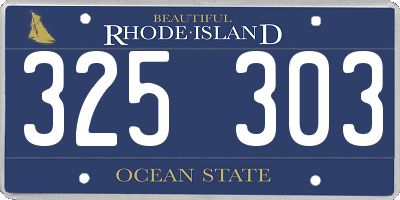 RI license plate 325303