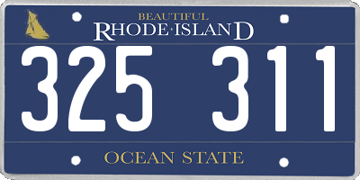 RI license plate 325311