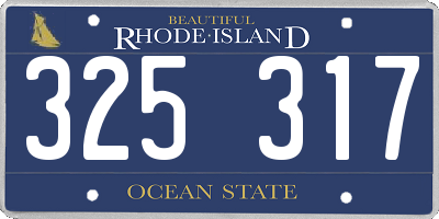 RI license plate 325317