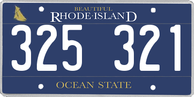 RI license plate 325321