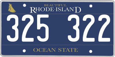 RI license plate 325322