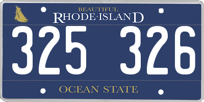RI license plate 325326
