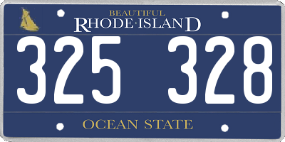 RI license plate 325328
