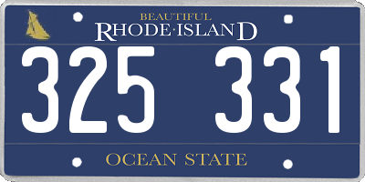 RI license plate 325331