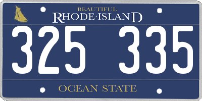 RI license plate 325335