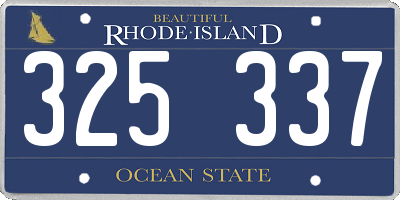 RI license plate 325337