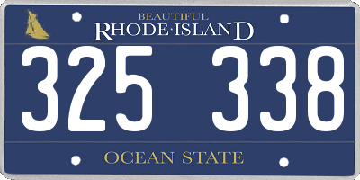 RI license plate 325338