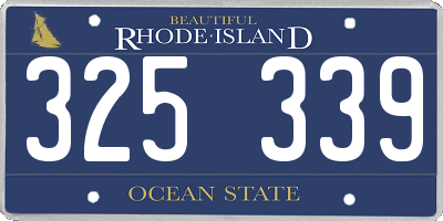 RI license plate 325339