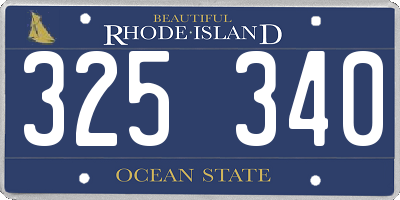 RI license plate 325340