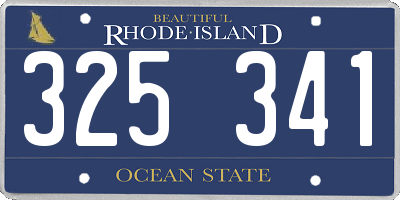 RI license plate 325341